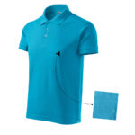 Tricou polo bumbac Cotton, Turcoaz - imagine 4
