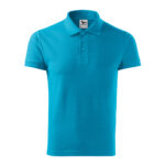 Tricou polo bumbac Cotton, Turcoaz - imagine 2