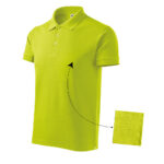 Tricou polo bumbac Cotton, Verde lime - imagine 4