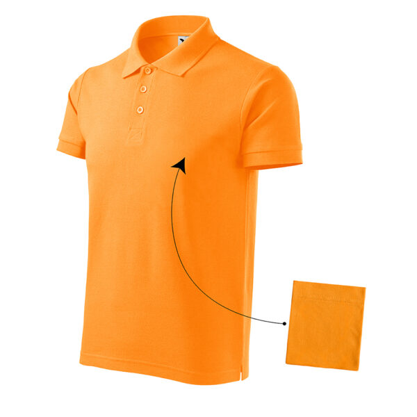 Tricou polo bumbac Cotton, Tangerine orange - imagine 3