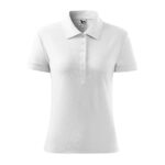 Tricou polo bumbac dama Cotton, Alb - imagine 2