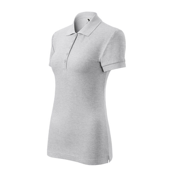 COTTON Tricou polo bumbac dama Cotton, Gri deschis - imagine 1