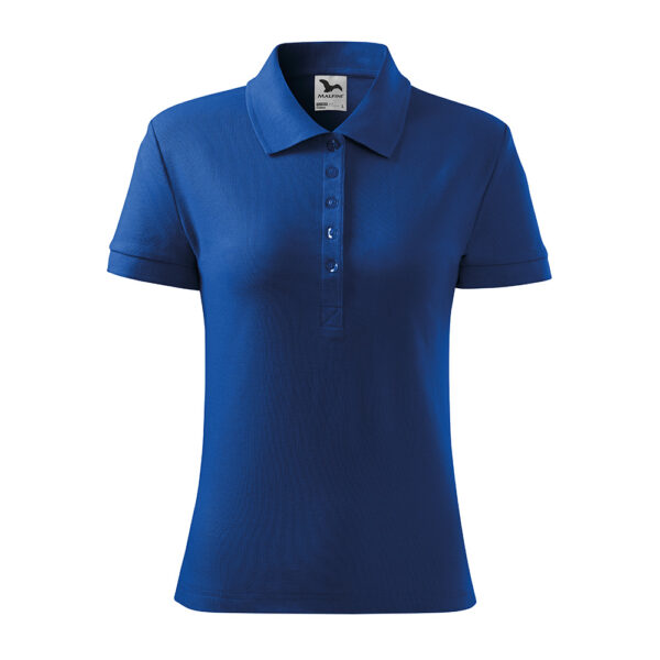 Tricou polo bumbac dama Cotton, Albastru Royal - imagine 2