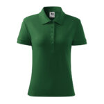 Tricou polo bumbac dama Cotton, Verde sticla - imagine 2