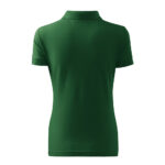 Tricou polo bumbac dama Cotton, Verde sticla - imagine 3