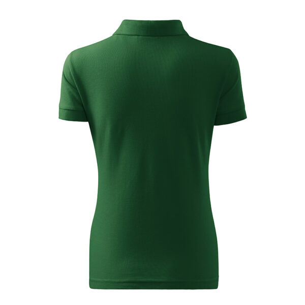 Tricou polo bumbac dama Cotton, Verde sticla - imagine 3