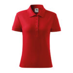 Tricou polo bumbac dama Cotton, Rosu - imagine 2