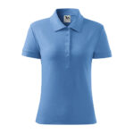 Tricou polo bumbac dama Cotton, Albastru deschis
