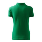 Tricou polo bumbac dama Cotton, Verde mediu - imagine 2