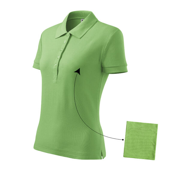 Tricou polo bumbac dama Cotton, Verde iarba - imagine 4