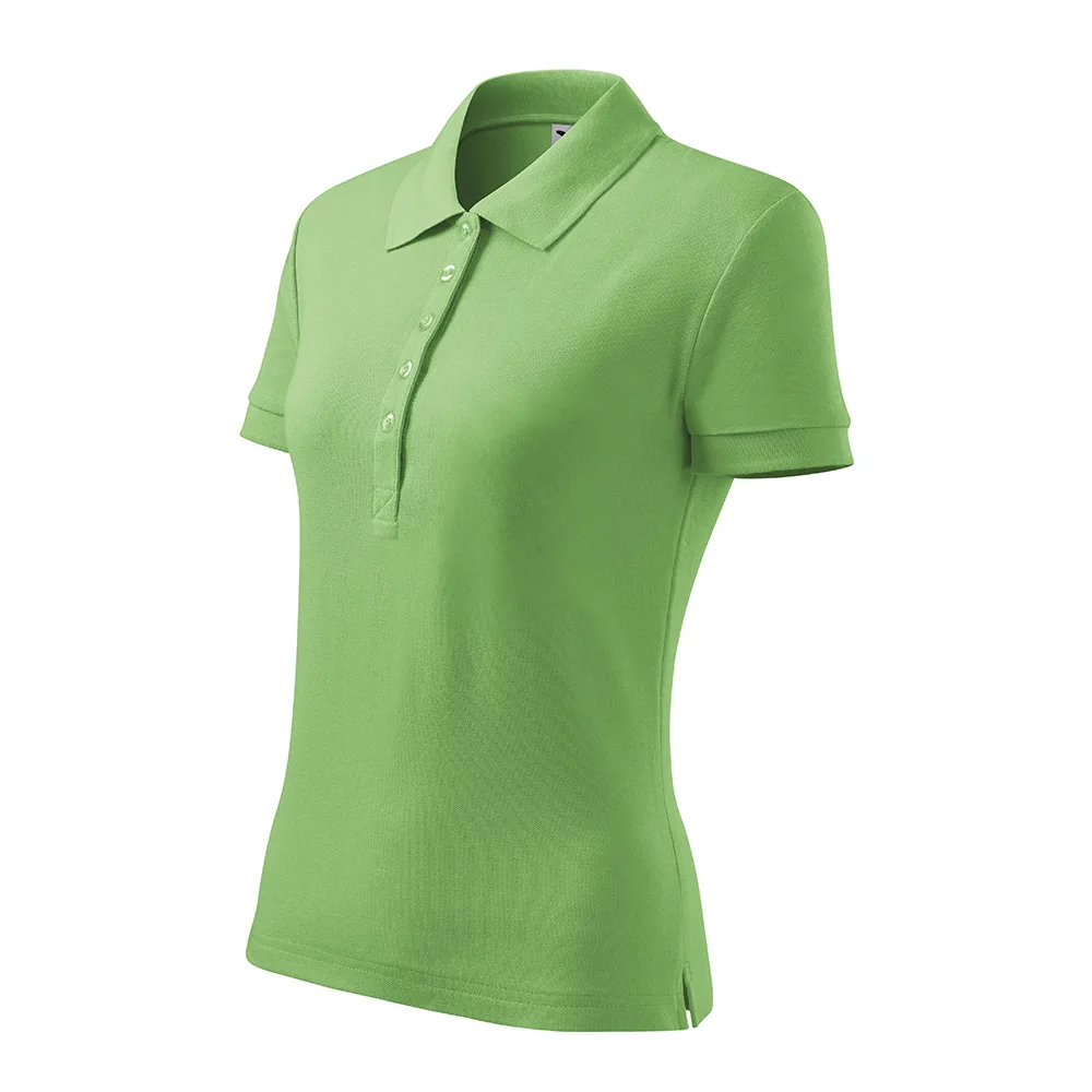 Tricou polo bumbac dama Cotton, Verde iarba - imagine 1