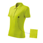 Tricou polo bumbac dama Cotton, Verde lime - imagine 4