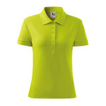 Tricou polo bumbac dama Cotton, Verde lime - imagine 2