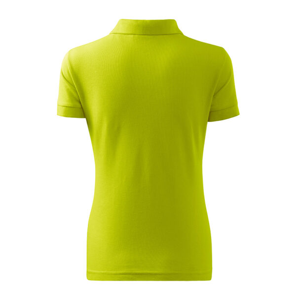 Tricou polo bumbac dama Cotton, Verde lime - imagine 3
