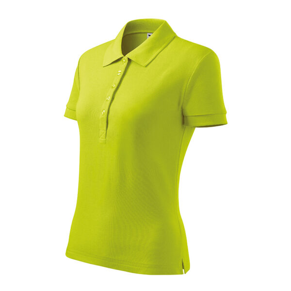 Tricou polo bumbac dama Cotton, Verde lime - imagine 1