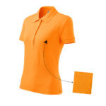 Tricou polo bumbac dama Cotton, Tangerine orange - imagine 3