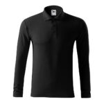 Bluza bumbac Polo Pique, Negru - imagine 2