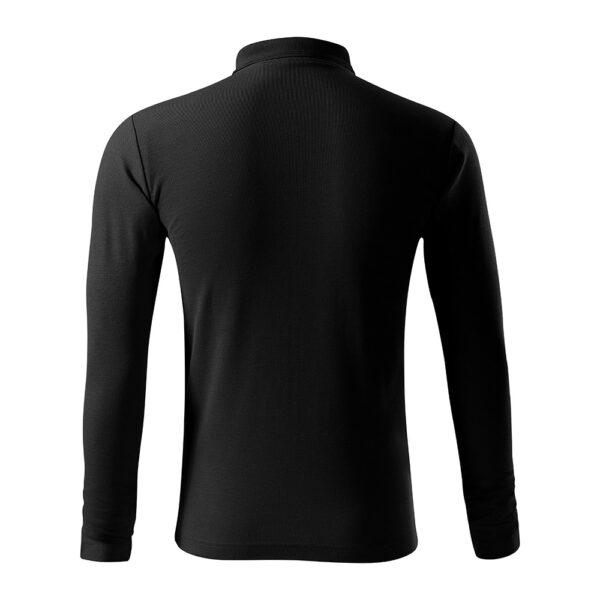 Bluza bumbac Polo Pique, Negru - imagine 3