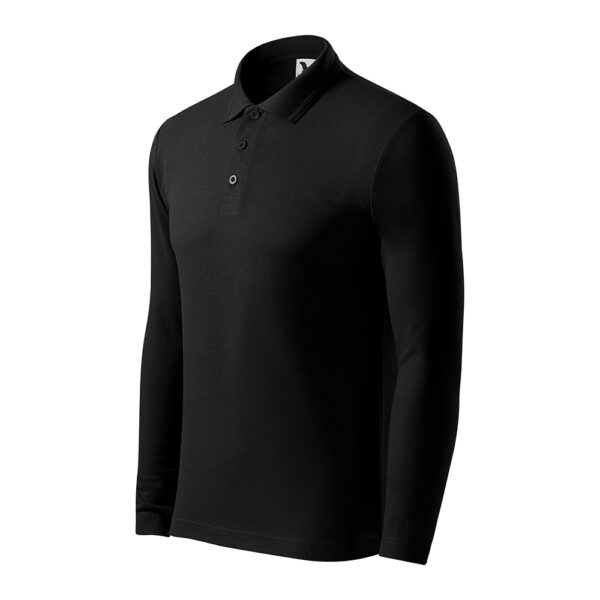 Bluza bumbac Polo Pique, Negru - imagine 1