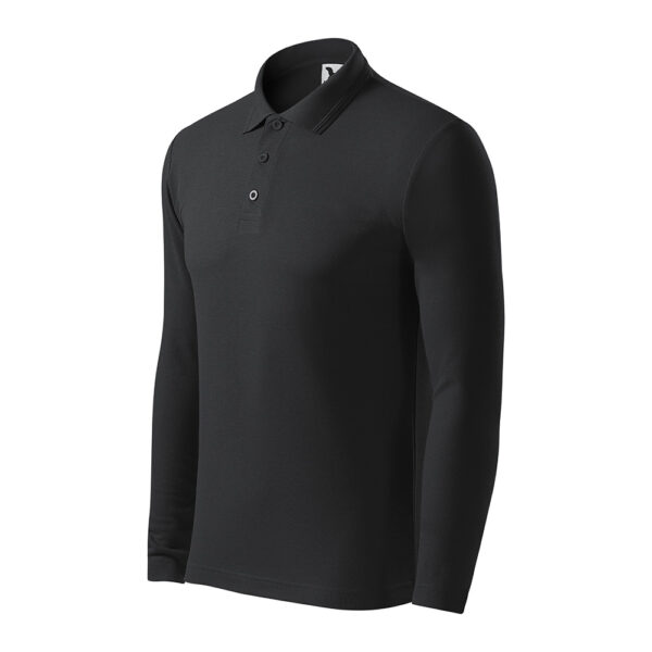PIQUE POLO LS Bluza bumbac Polo Pique, Ebony gray - imagine 1