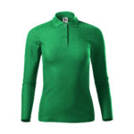 Bluza dama bumbac Polo Pique, Verde mediu - imagine 2