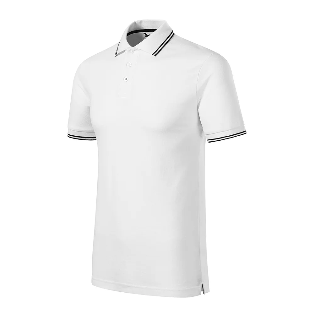 Tricou polo bumbac Focus, Alb - imagine 1