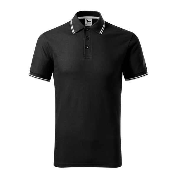 Tricou polo bumbac Focus, Negru - imagine 2
