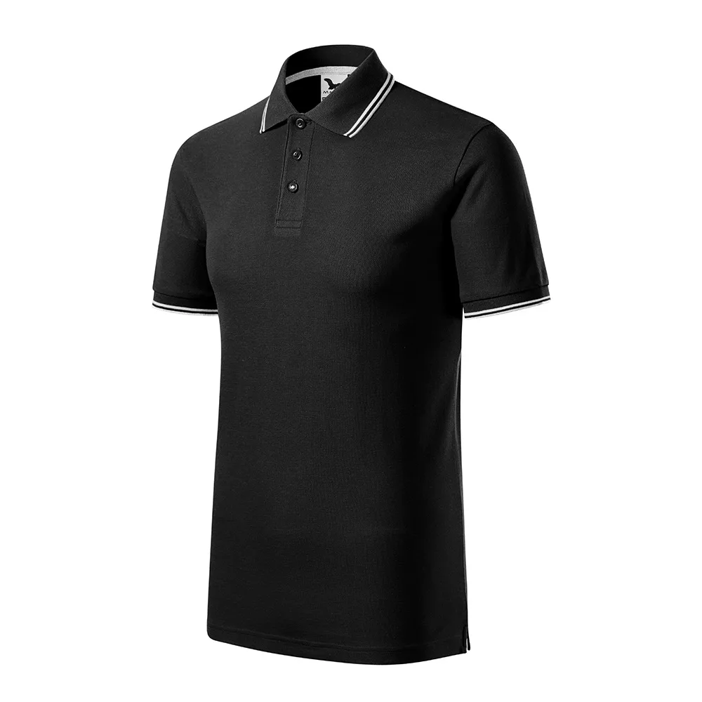 Tricou polo bumbac Focus, Negru - imagine 1