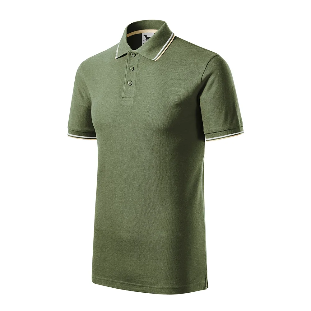 Tricou polo bumbac Focus, Khaki - imagine 1