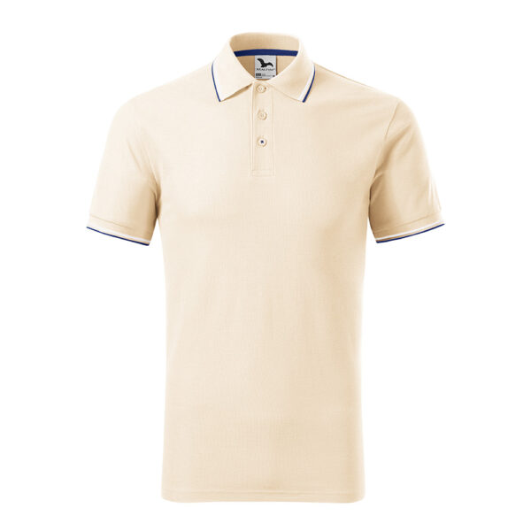 Tricou polo bumbac Focus, Migdala - imagine 2