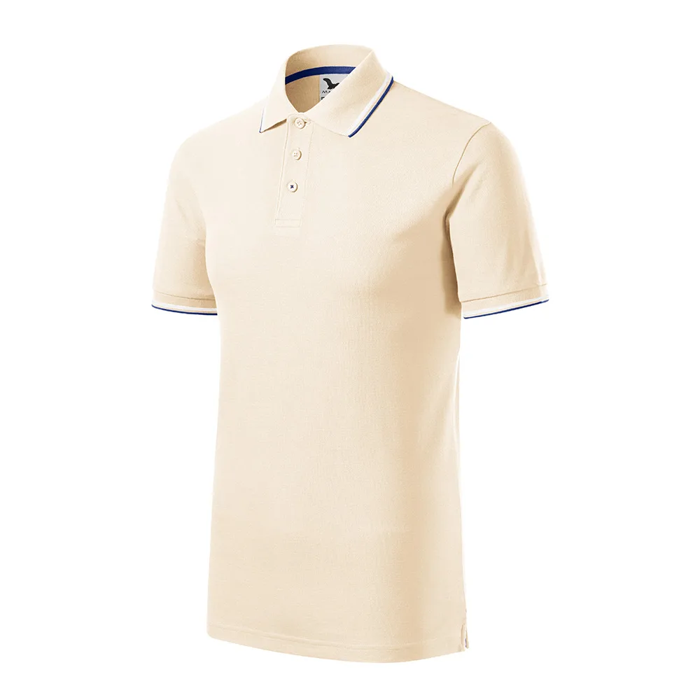 Tricou polo bumbac Focus, Migdala - imagine 1