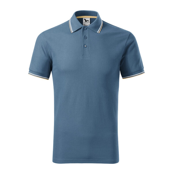 Tricou polo bumbac Focus, Denim - imagine 2