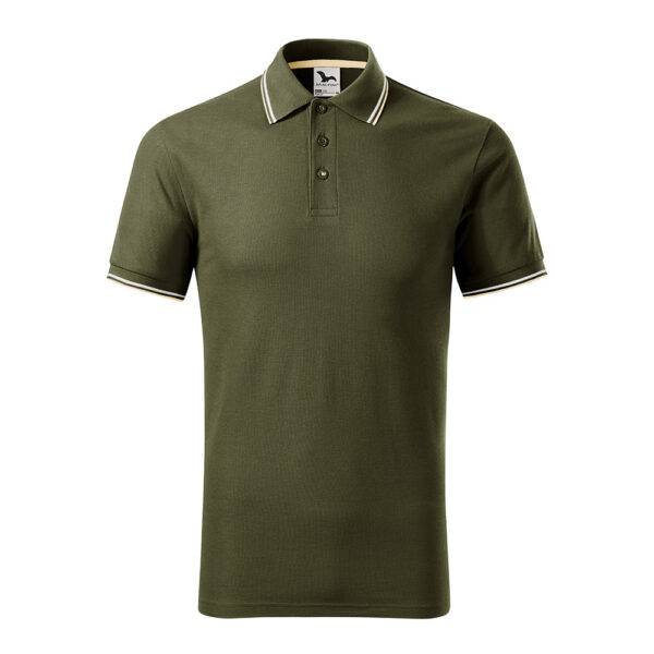 Tricou polo bumbac Focus, Verde militar - imagine 2