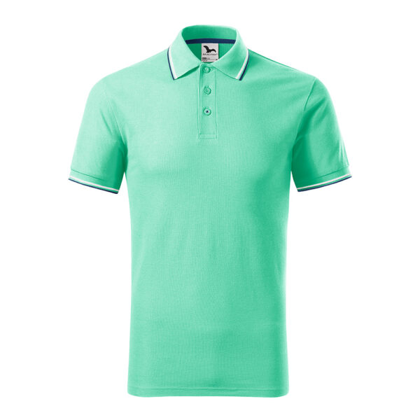 Tricou polo bumbac Focus, Verde menta - imagine 2
