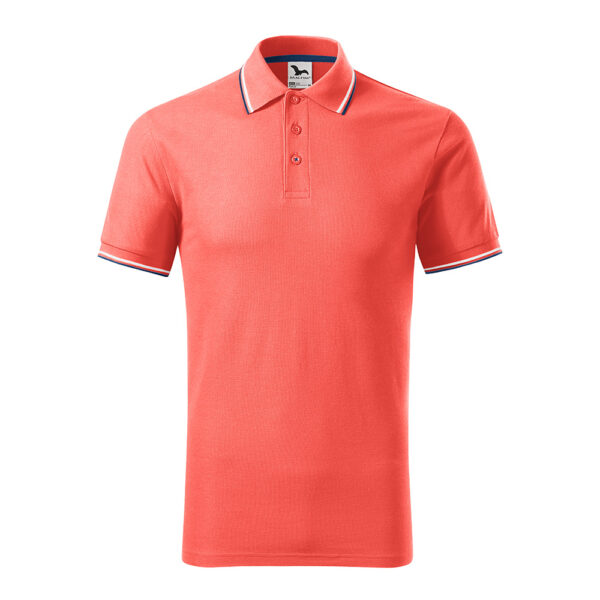 Tricou polo bumbac Focus, Coral - imagine 2