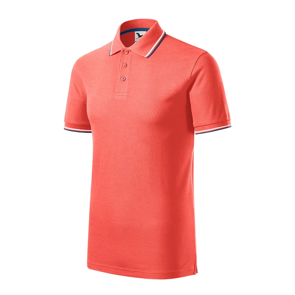 Tricou polo bumbac Focus, Coral - imagine 1