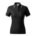 Tricou polo bumbac dama Focus, Negru - imagine 2