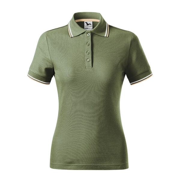 Tricou polo bumbac dama Focus, Khaki - imagine 2