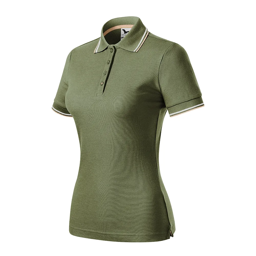 Tricou polo bumbac dama Focus, Khaki - imagine 1