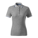Tricou polo bumbac dama Focus, Gri inchis - imagine 2