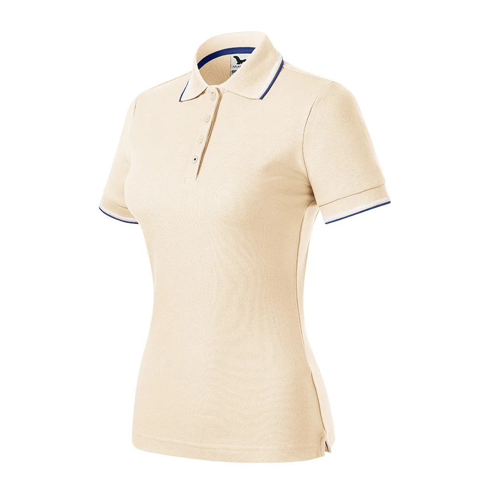 Tricou polo bumbac dama Focus, Migdala - imagine 1