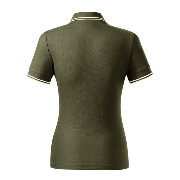 Tricou polo bumbac dama Focus, Verde militar - imagine 3
