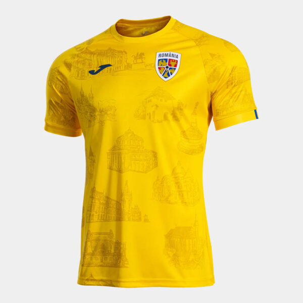 Tricou oficial de incalzire FRF Nationala Romaniei, Galben - imagine 4