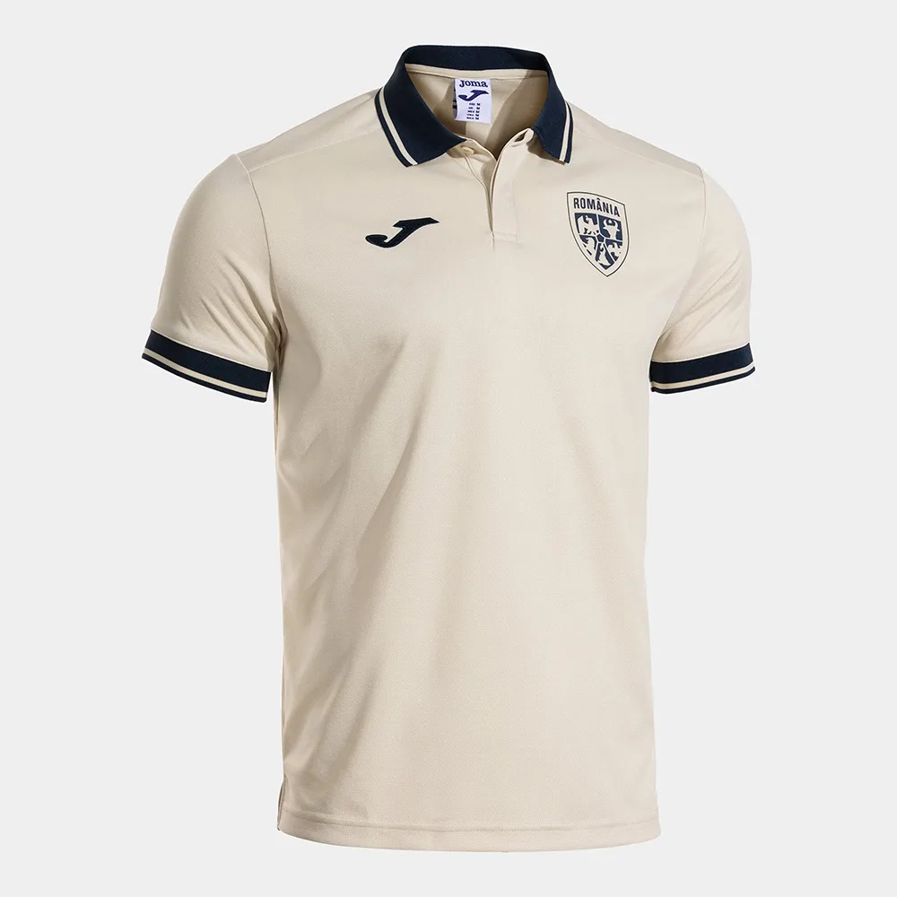 Tricou polo oficial FRF Nationala Romaniei, Bej - prezentare - imagine 1
