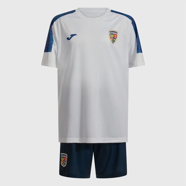 Set echipament copii oficial FRF Nationala Romaniei, Alb - joc - imagine 2