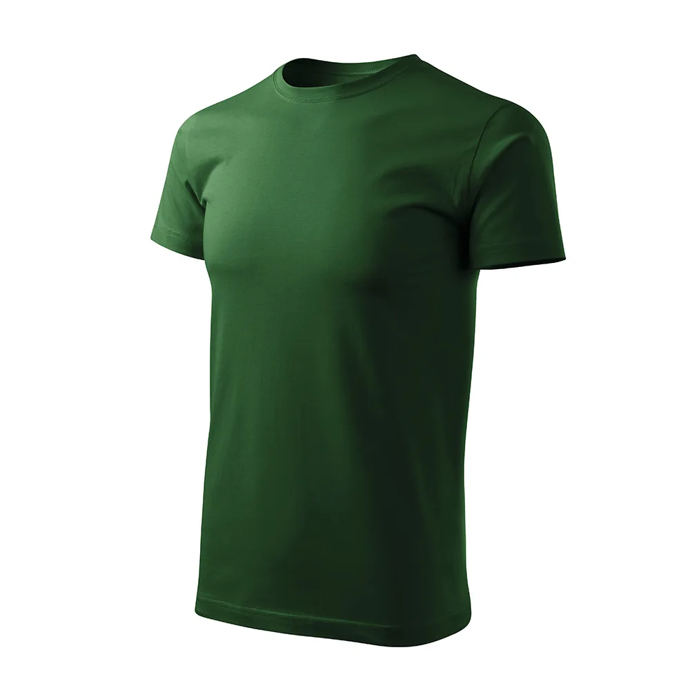 Tricou bumbac Basic Free, Verde sticla - imagine 1