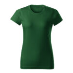 Tricou bumbac dama Basic Free, Verde sticla - imagine 2
