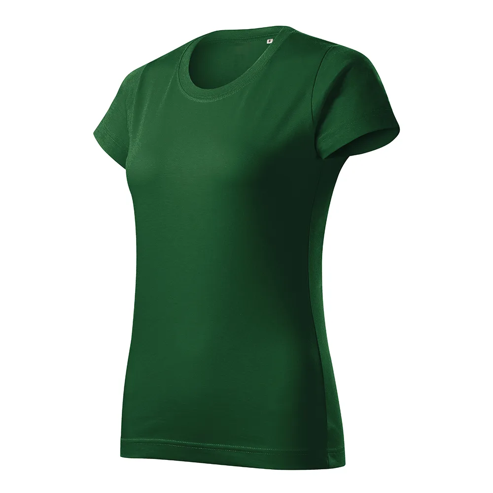 Tricou bumbac dama Basic Free, Verde sticla - imagine 1