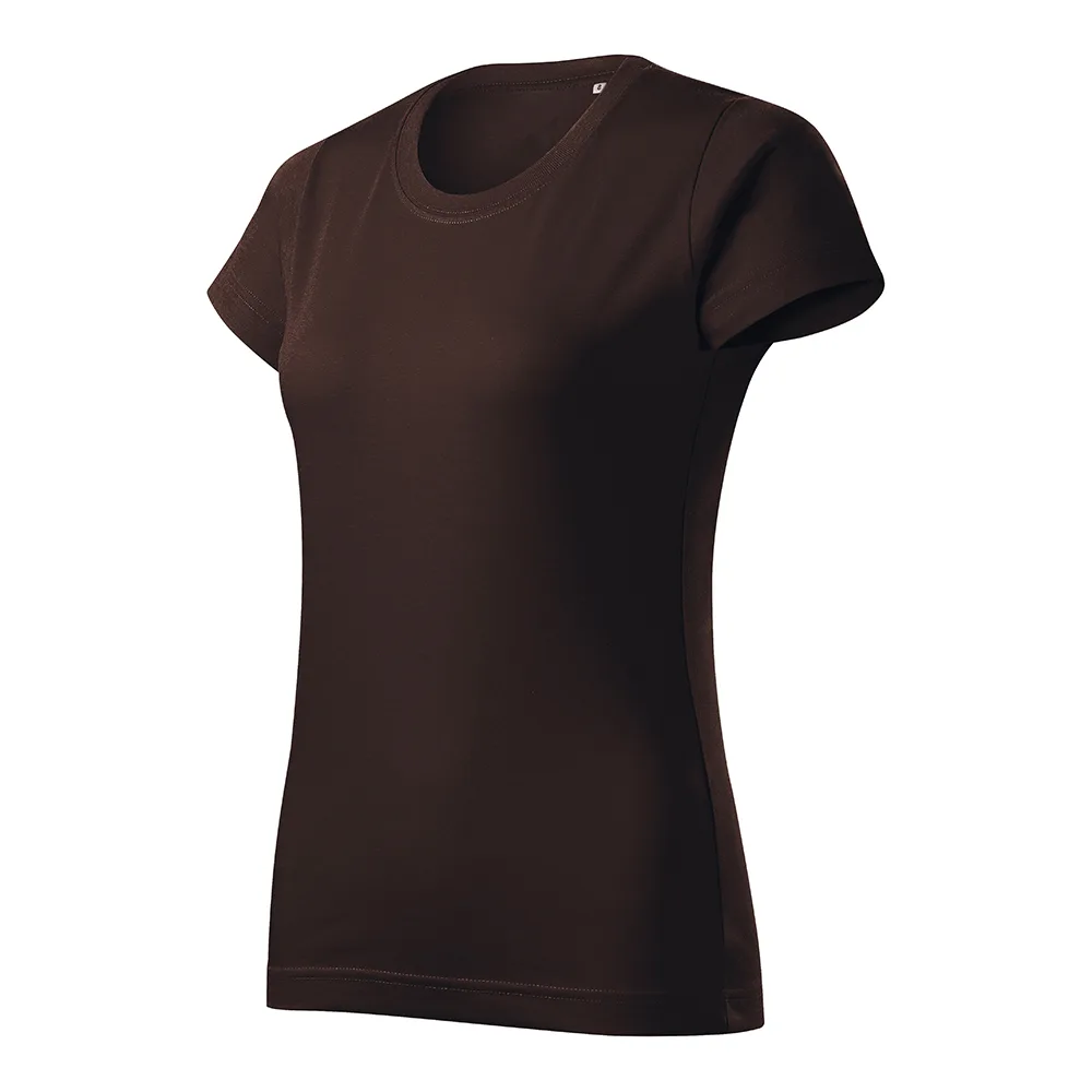 Tricou bumbac dama Basic Free, Cafea - imagine 1