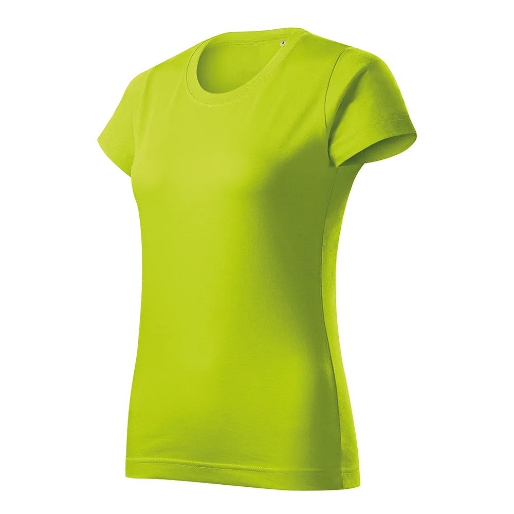 Tricou bumbac dama Basic Free, Verde lime - imagine 1